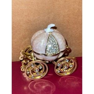 Trinket Box Figurine Retired Bejeweled Enameled Metal cinderella’s pumpkin coach